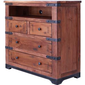 International Furniture Direct Parota 4 Drawer Media Chest